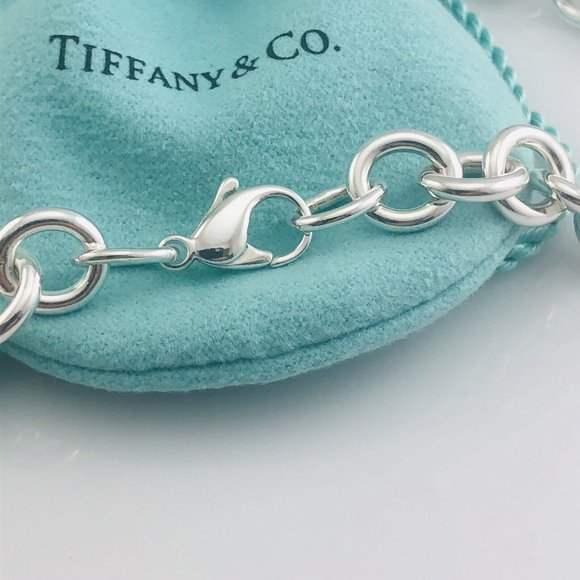 18" Return To Tiffany & Co Circle Round Tag Necklace in Sterling Silver - Picture 6 of 7